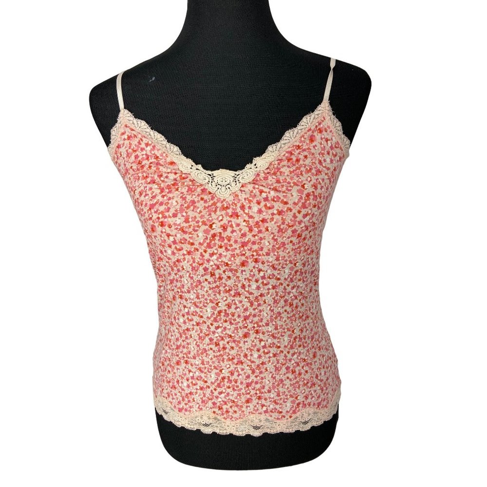 Vtg Express Y2K Black Floral Mesh‎ Lace Top Womens Fairy Grunge Shirt Sz M